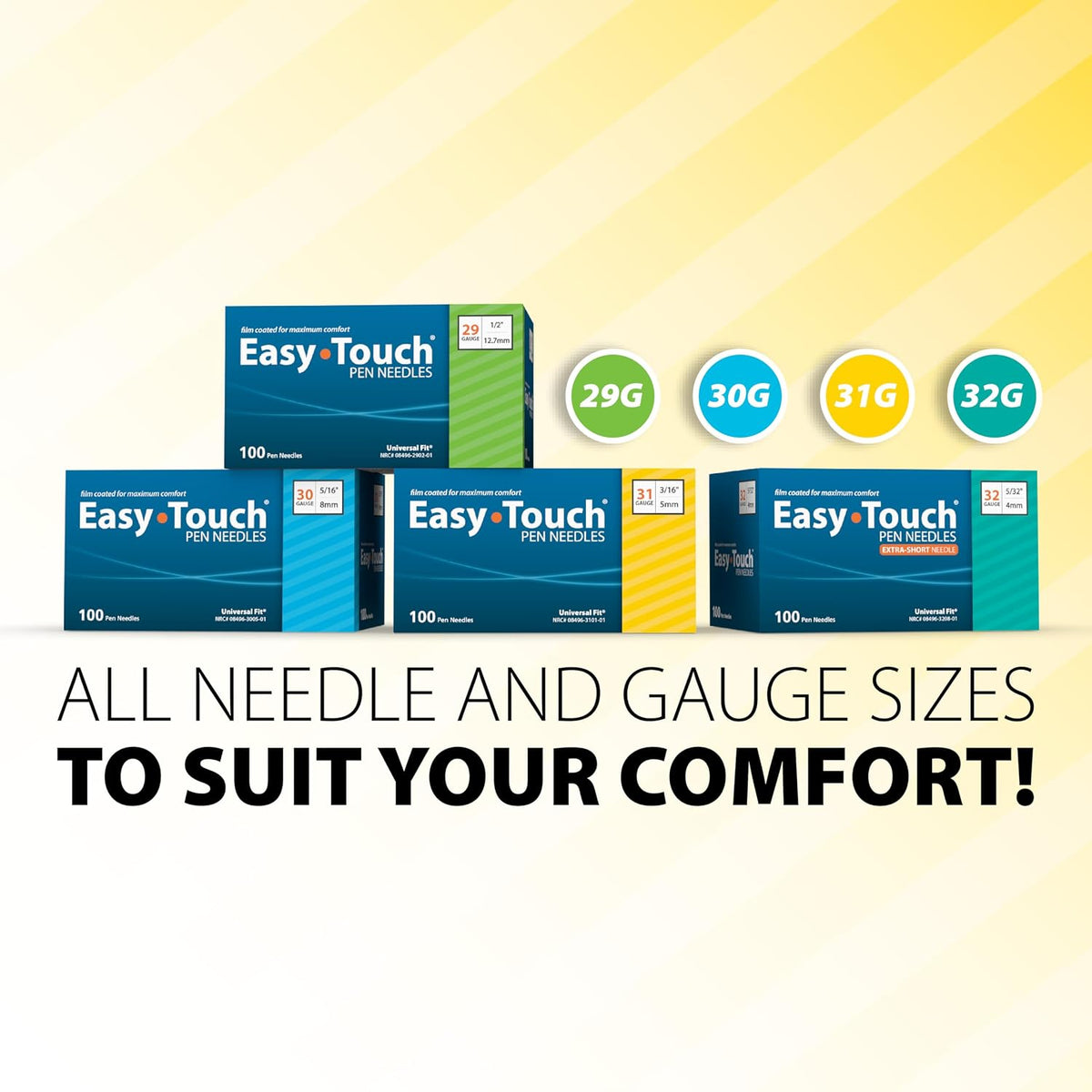 Easy Touch Pen Needles All Needle and Gauge Sizes