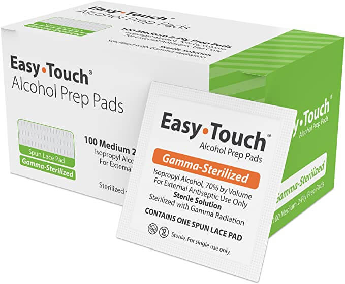 Easy Touch Sterilized Alcohol Prep Pads, 802711, Box of 100