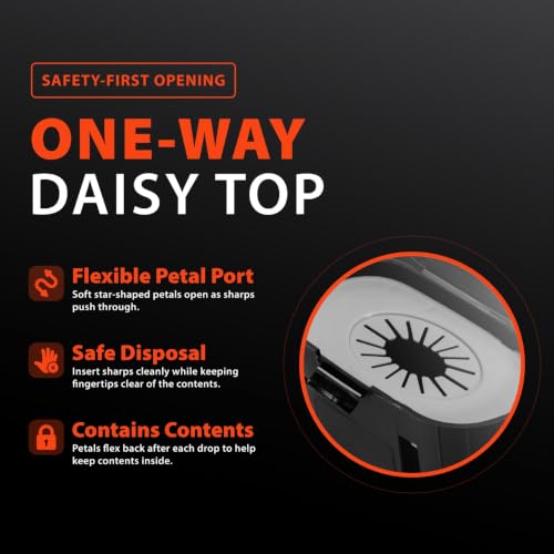 Easy Touch Personal Sharps Container one-way daisy top