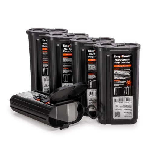 Easy Touch Mini DualSafe Sharps Containers, Pack of 5