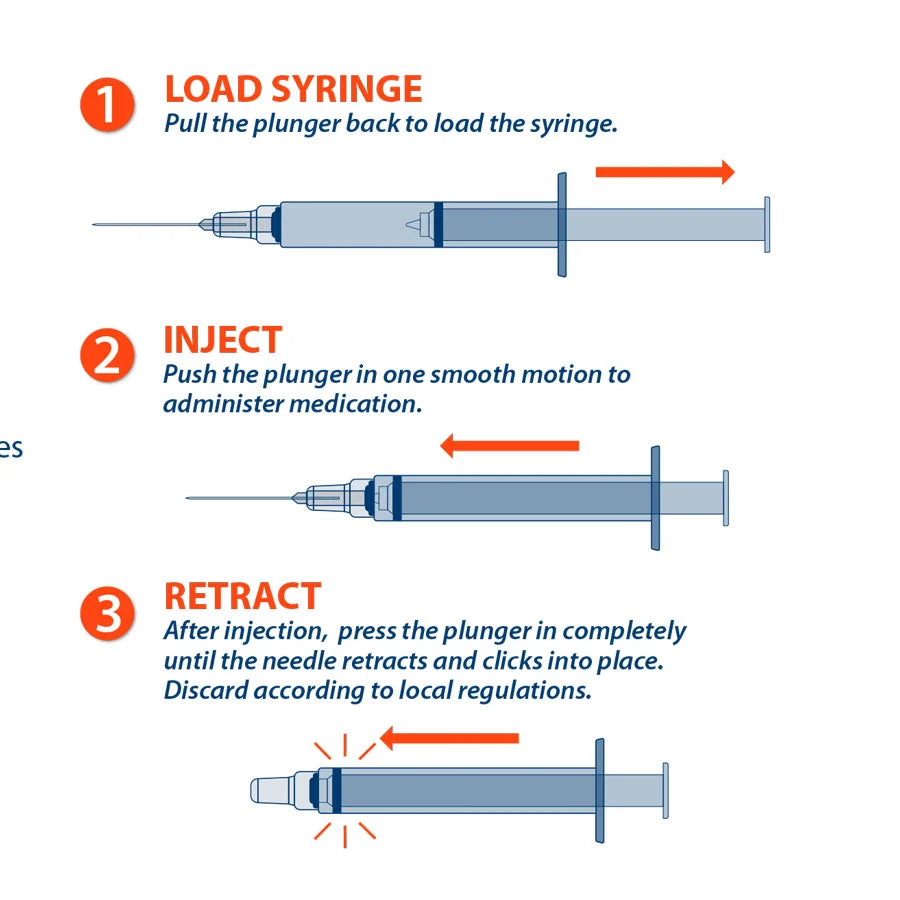 EasyTouch Auto Retract Safety Syringe, 25G 5/8in 1mL (TB), 425116, Box of 100