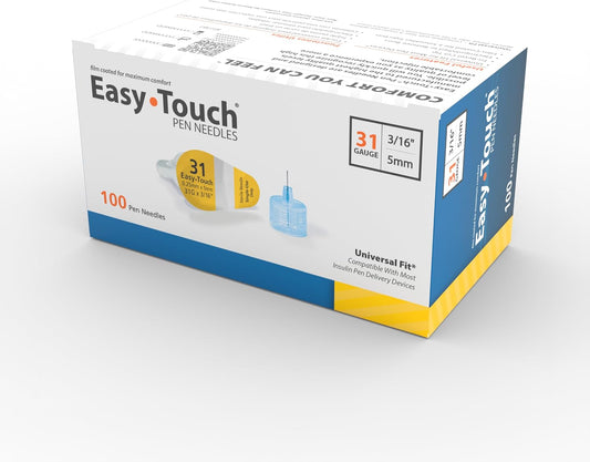 Easy Touch Pen Needles 31G 3/16-Inch (5mm) Box of 100
