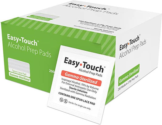 Easy Touch Sterilized Alcohol Prep Pads, 802712, Box of 200