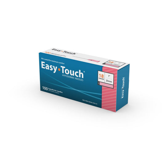 Easy Touch Hypodermic Needles, 18G 25mm 1cc, 801801, Box of 100