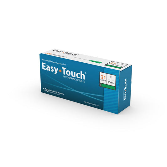 Easy Touch Hypodermic Needles, 21G 25mm 1cc, 802101, Box of 100