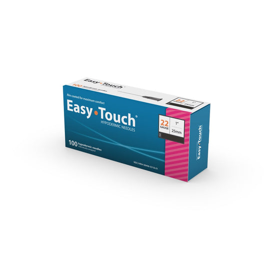 Easy Touch Hypodermic Needles, 22G 25mm 1cc, 802201, Box of 100
