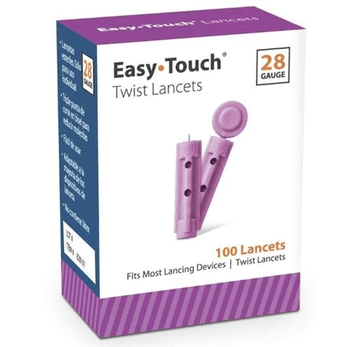 Easy Touch Twist Lancets 28G, 828101, Box of 100