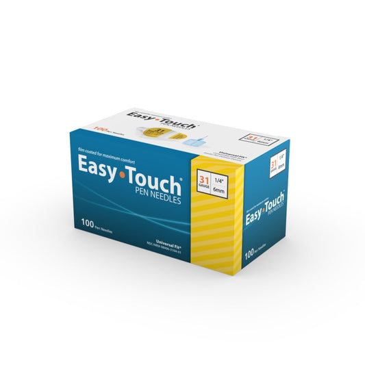 Easy Touch Pen Needles, 31g 1/4-Inch (6mm), 831041, Box of 100