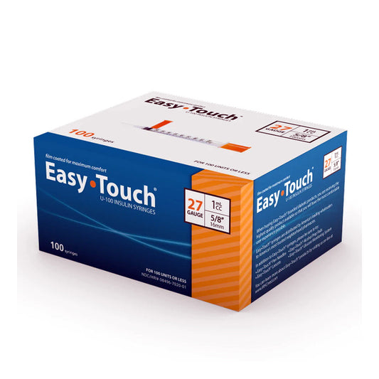 Easy Touch Insulin Syringe, 27G 1cc 5/8-Inch (16mm), 827158, Box of 100